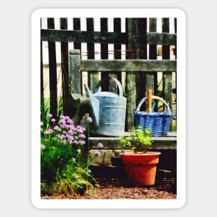 Watering Can and Blue Basket Sticker